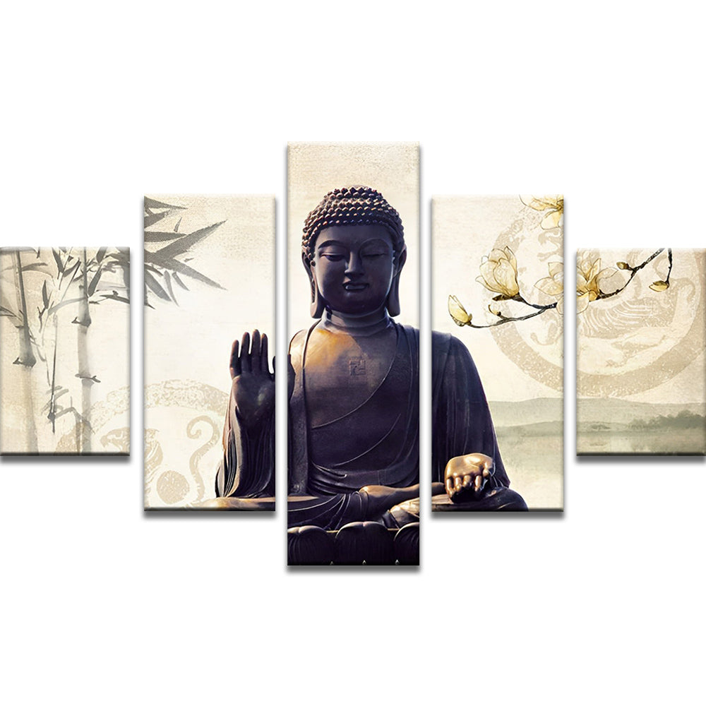 Statue Bouddha 5 Partie Peinture par Numéros