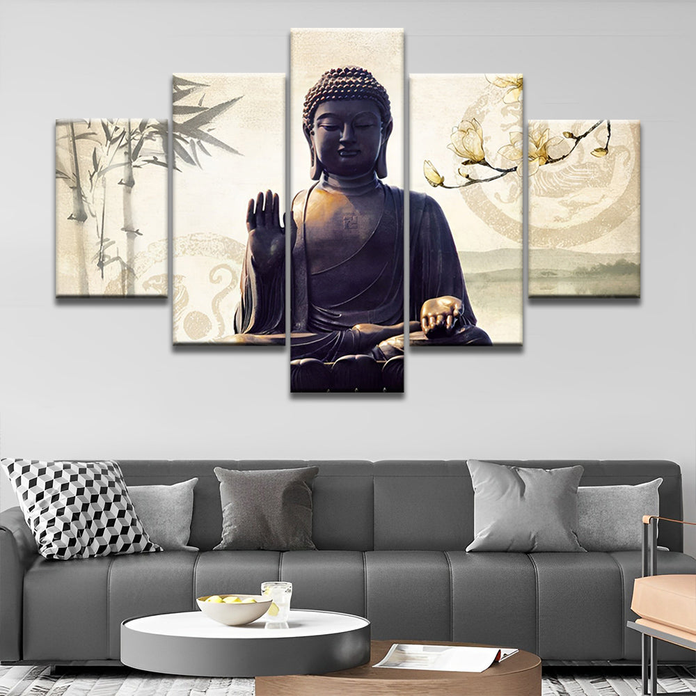 Statue Bouddha 5 Partie Peinture par Numéros