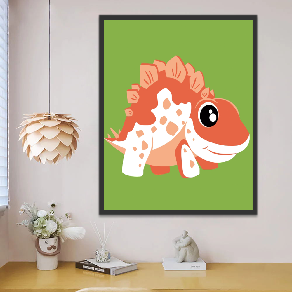 Stégosaure Cartoon Peinture par Numéros