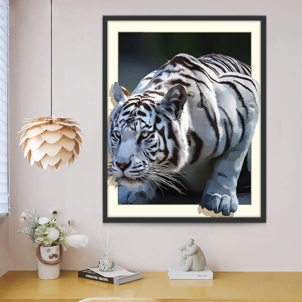 Tigre Blanc Peinture par Numéros