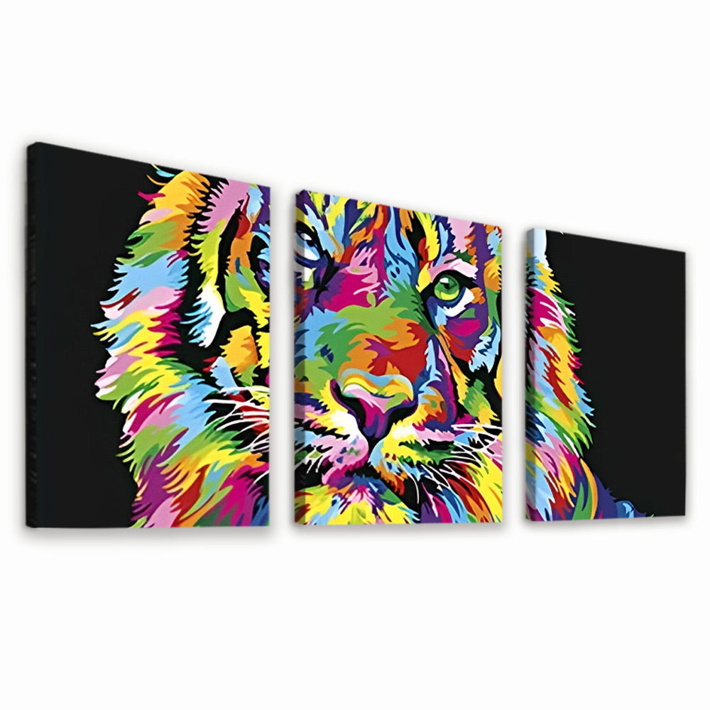 Tigre Coloré 3 Partie Peinture par Numéros