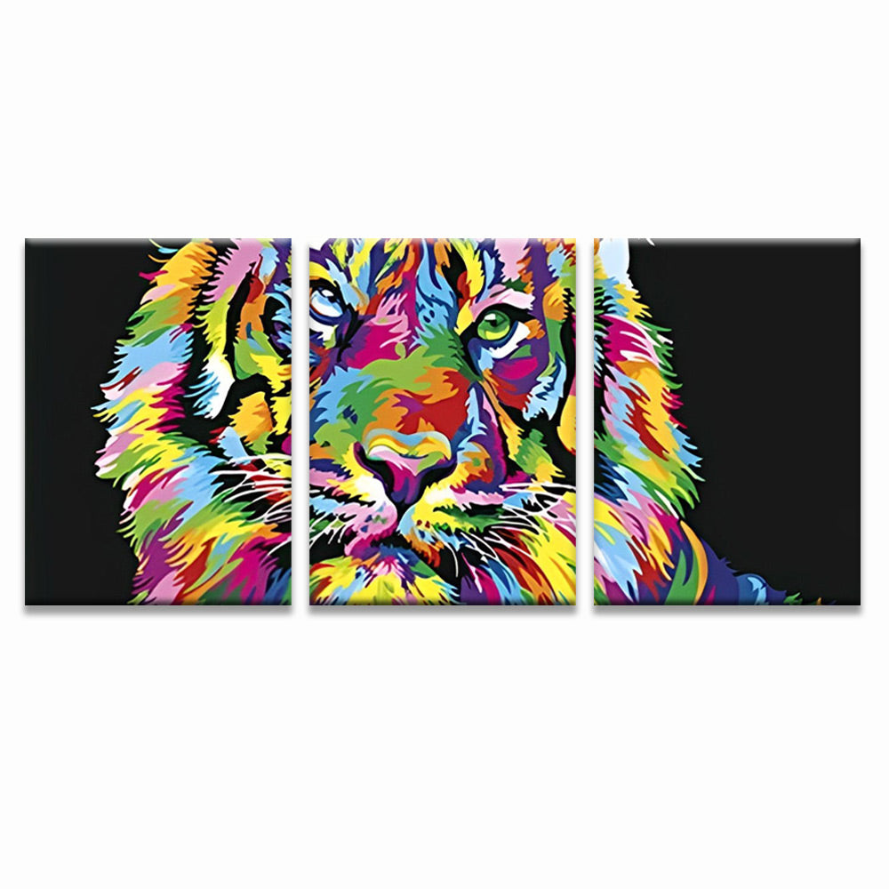 Tigre Coloré 3 Partie Peinture par Numéros