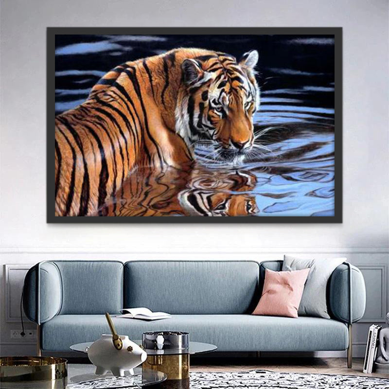 Tigre dans l'Eau Peinture par Numéros