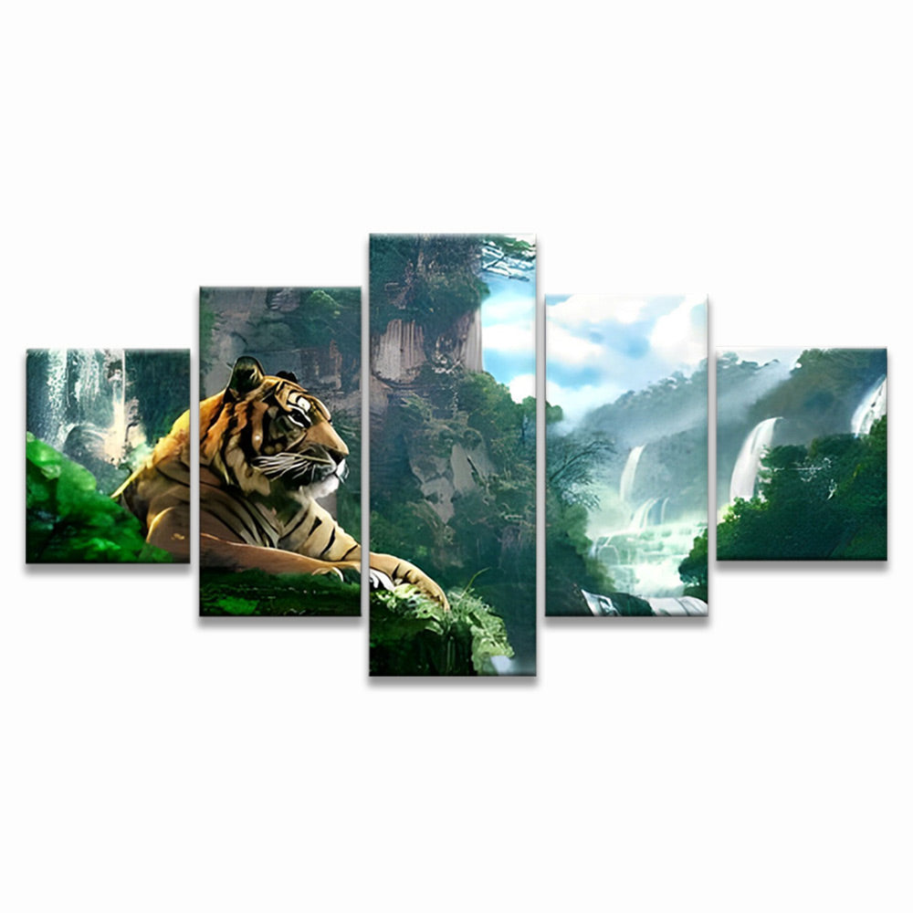 Tigre dans les Montagnes 5 Partie Peinture par Numéros