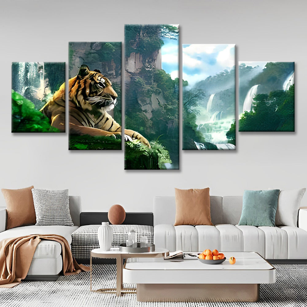 Tigre dans les Montagnes 5 Partie Peinture par Numéros