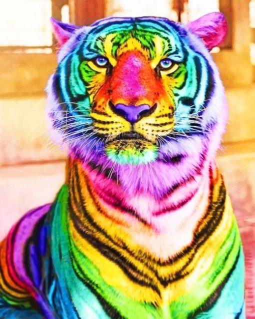 Tigre d'Arc-en-Ciel Peinture par Numéros