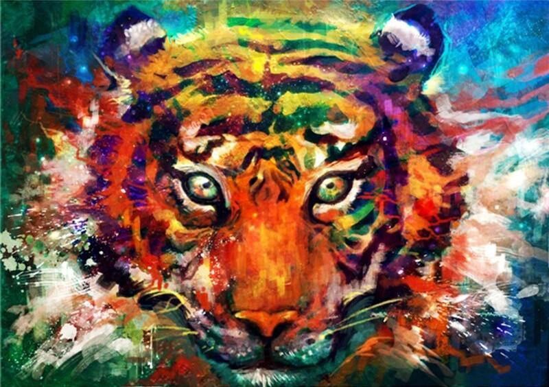Tigre de l'Aquarelle Peinture par Numéros