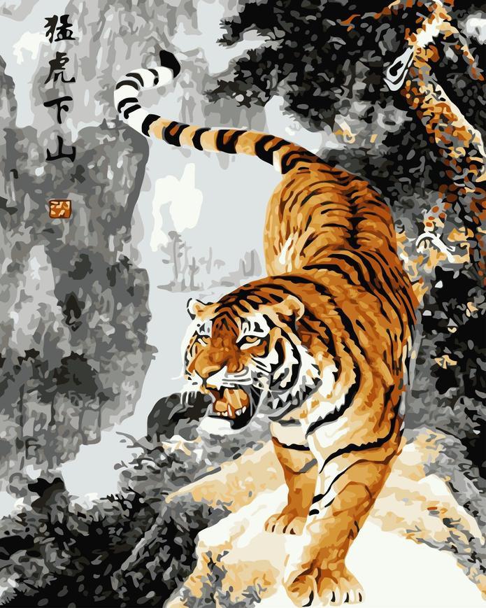 Tigre de Peinture Chinoise Peinture par Numéros