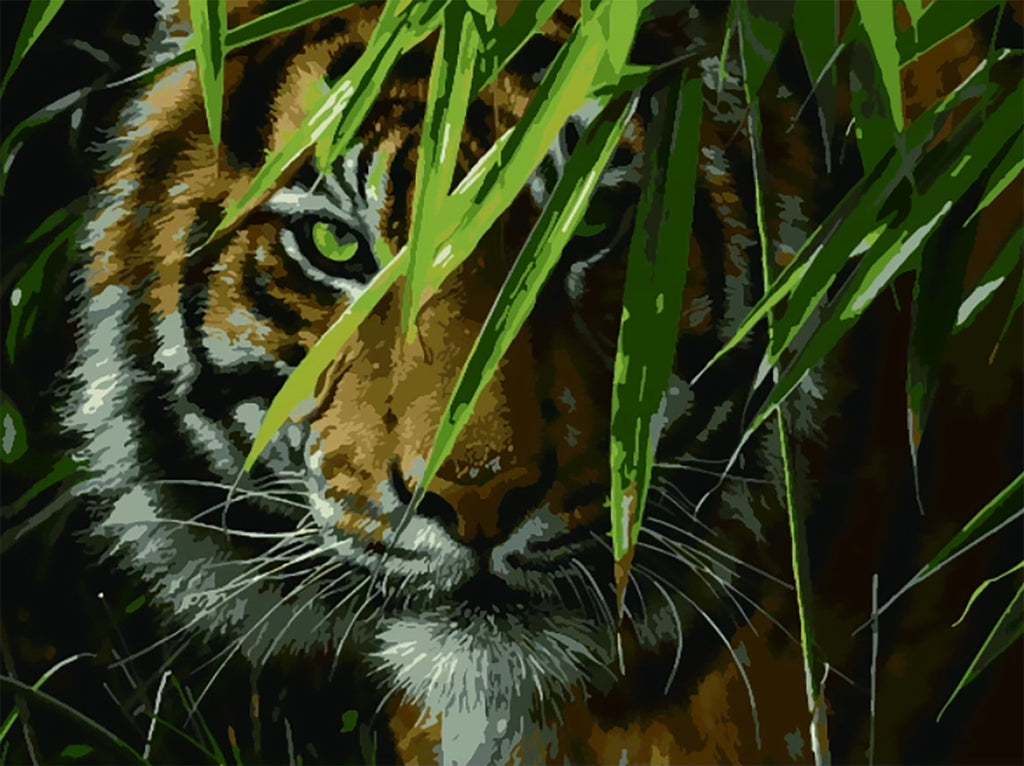 Tigre et Bambous Peinture par Numéros