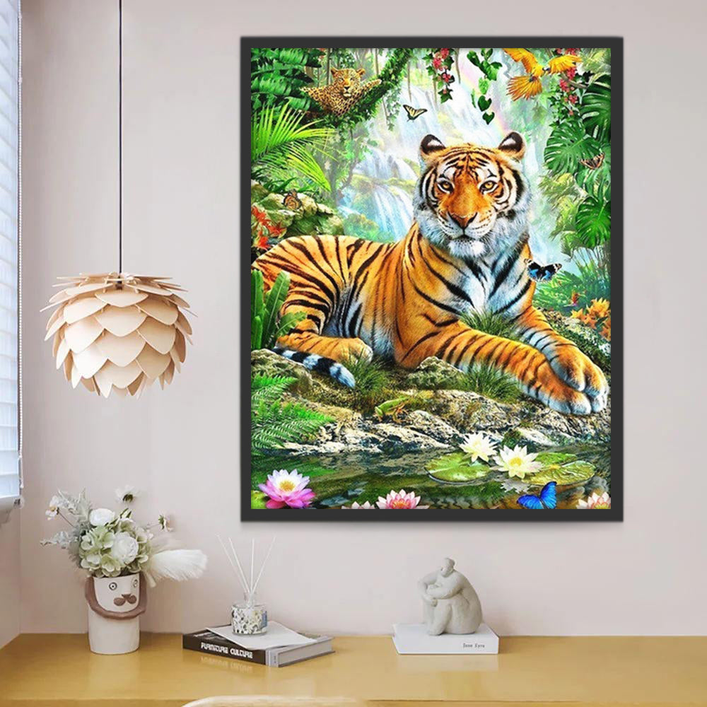 Tigre et Lotus Peinture par Numéros