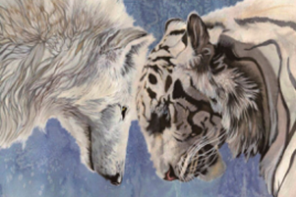 Tigre et Loup Blanc Peinture par Numéros