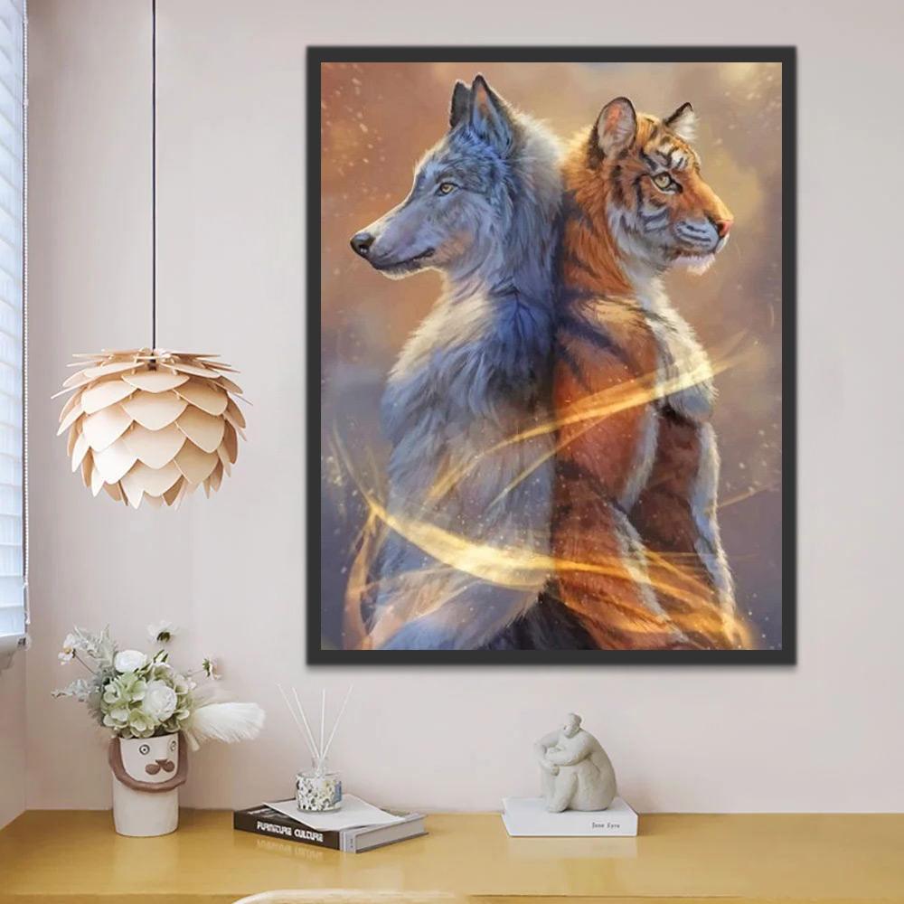 Tigre et Loup Peinture par Numéros