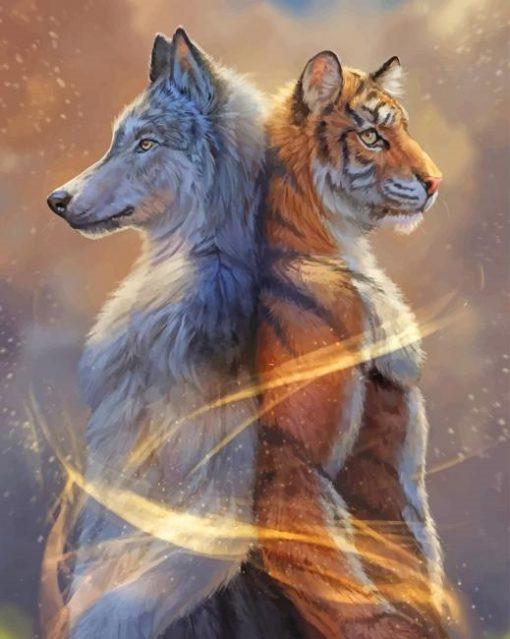 Tigre et Loup Peinture par Numéros