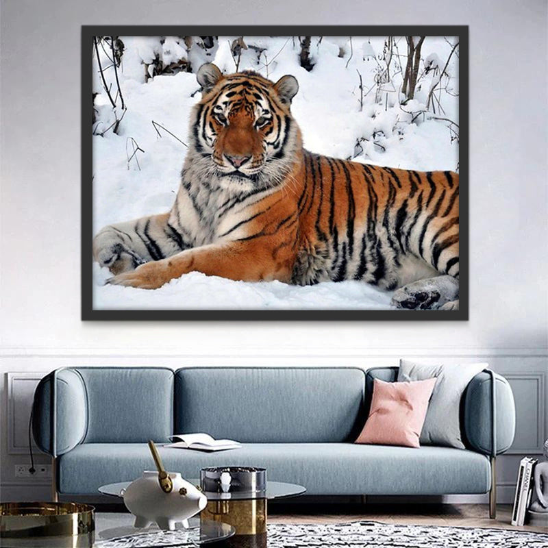 Tigre Roux dans la Neige Peinture par Numéros