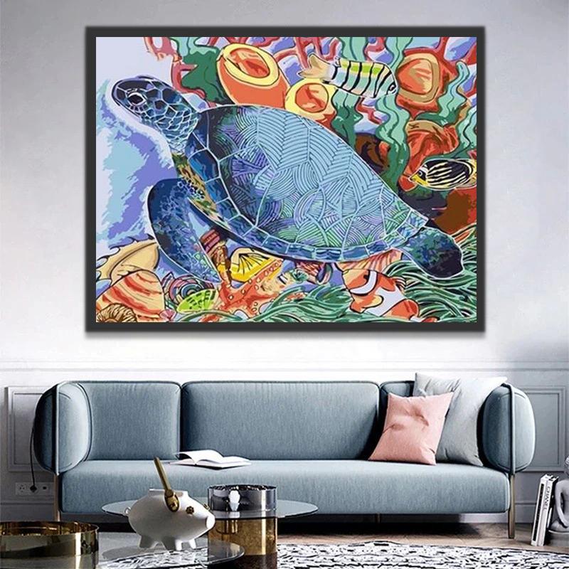 Tortue avec des Motifs Peinture par Numéros