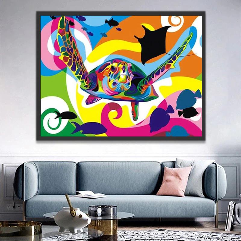 Tortue Colorée Peinture par Numéros
