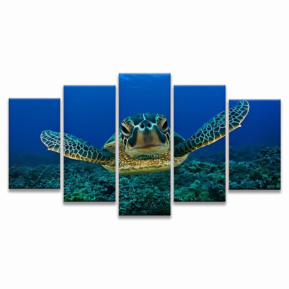 Tortue dans la Mer 5 Partie Peinture par Numéros