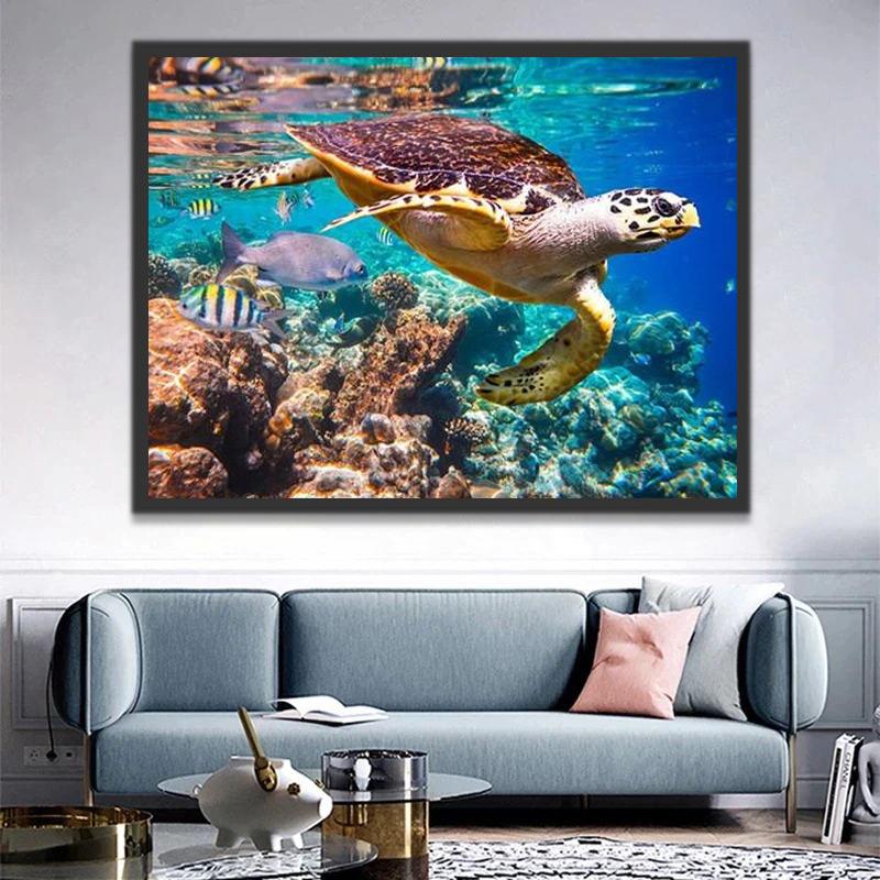 Tortue Solitaire Peinture par Numéros