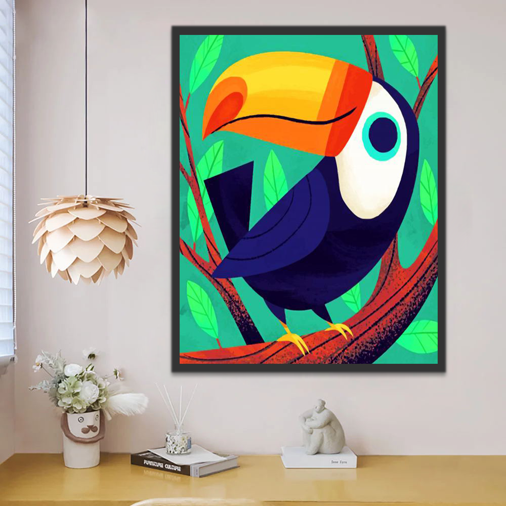 Toucan Toco Cartoon Enfants Peinture par Numéros