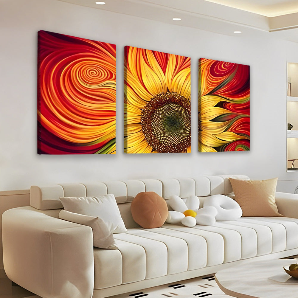 Tournesol Abstrait 3 Partie Peinture par Numéros