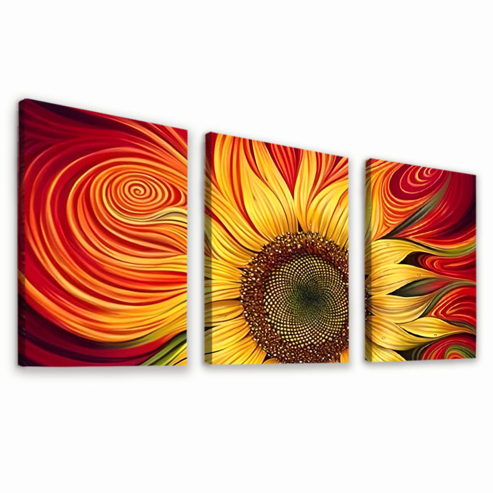 Tournesol Abstrait 3 Partie Peinture par Numéros
