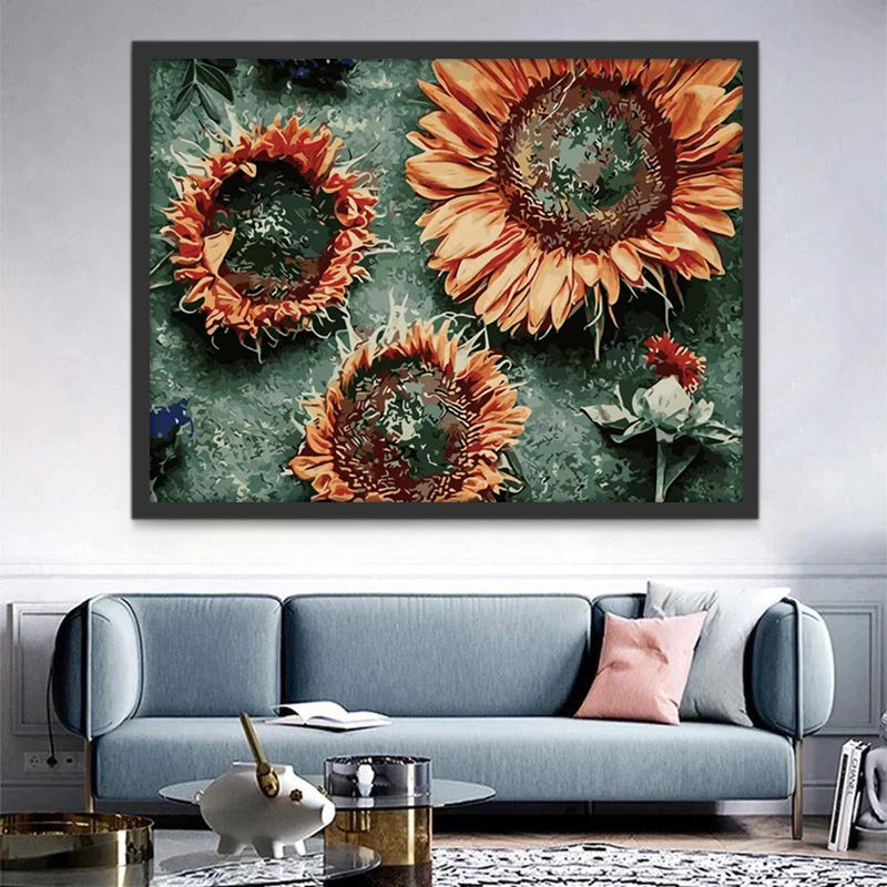 Tournesol Fané Peinture par Numéros