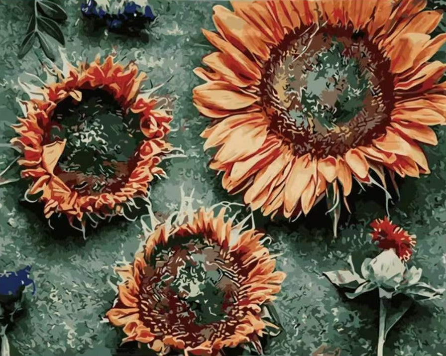 Tournesol Fané Peinture par Numéros