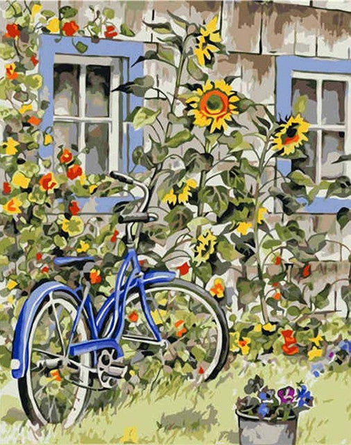 Tournesol Vélo Peinture par Numéros