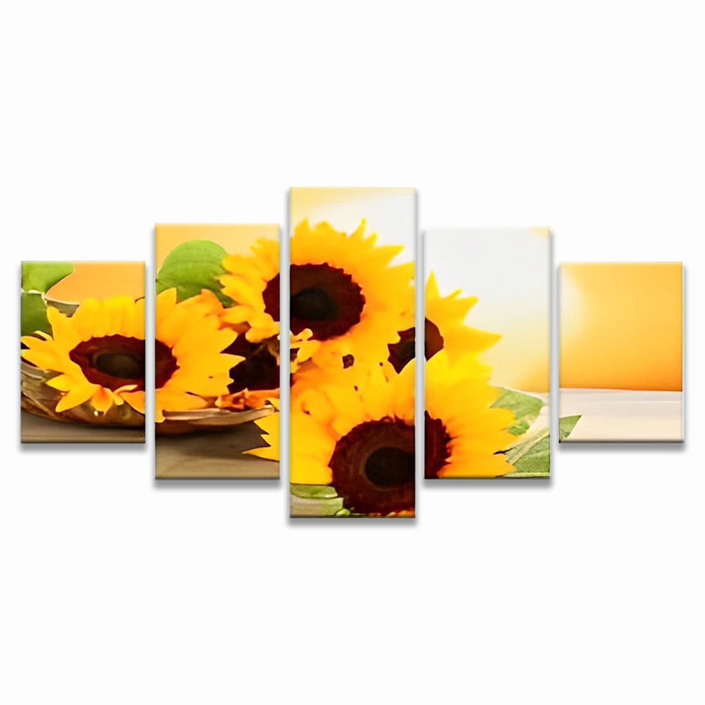 Tournesols 5 Partie Peinture par Numéros