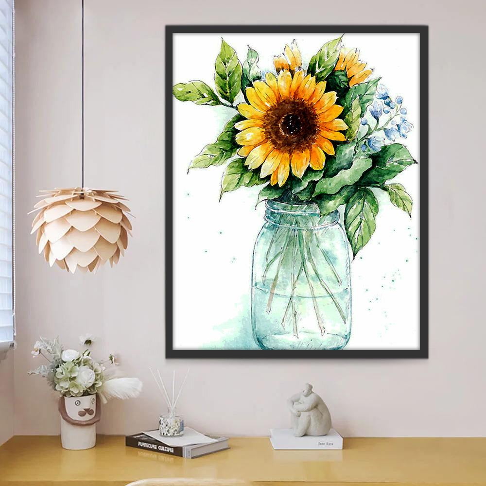 Tournesols dans le Verre Peinture par Numéros