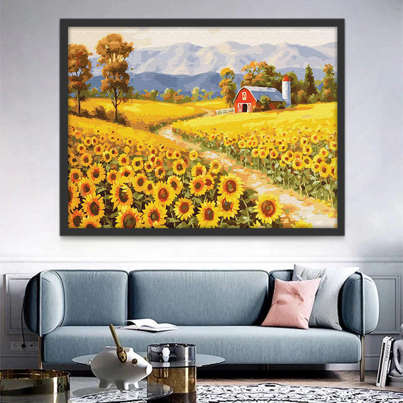 Tournesols de Campagne Peinture par Numéros
