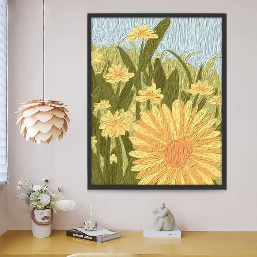 Tournesols Dessiné Peinture par Numéros