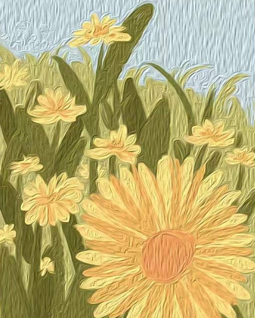 Tournesols Dessiné Peinture par Numéros