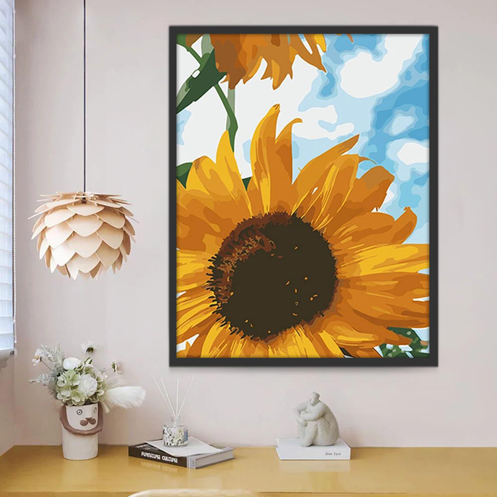 Tournesols et Ciel Bleu Peinture par Numéros