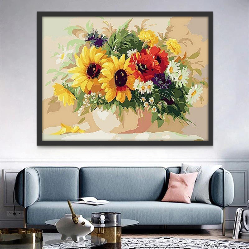 Tournesols et Marguerites Peinture par Numéros
