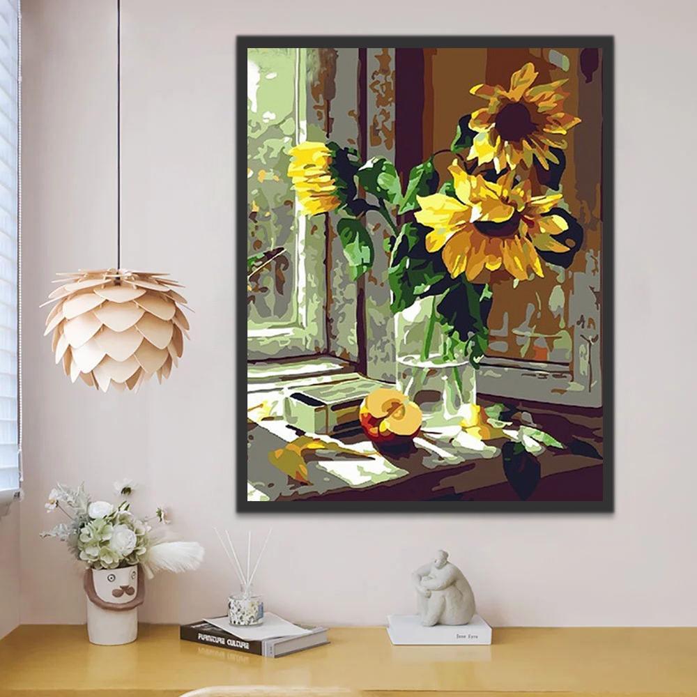 Tournesols et Soleil Peinture par Numéros