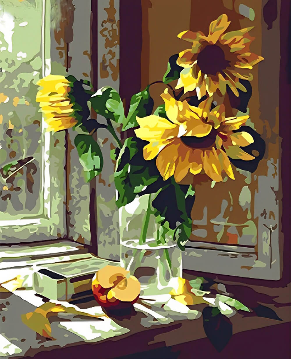 Bisque en céramique prête à peindre, pile de nain avec tournesols Bisque en céramique prête à peindre, pile de nain avec tournesols