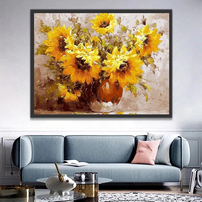 Tournesols Jaunes Peinture par Numéros