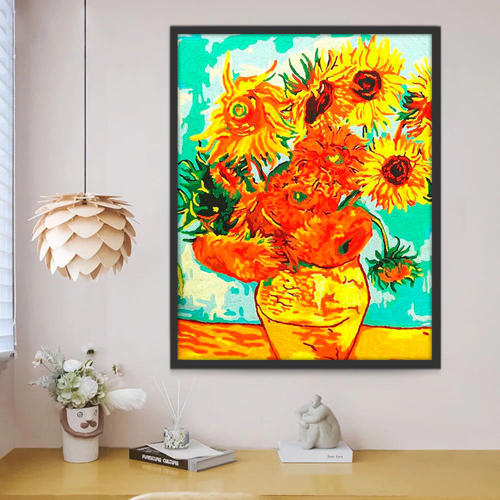 Tournesols Oranges Peinture par Numéros
