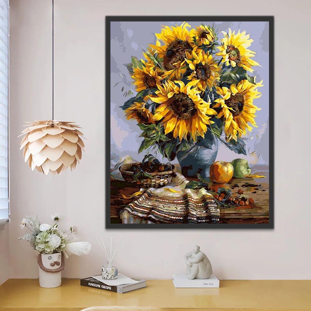Tournesols sur la Table Peinture par Numéros