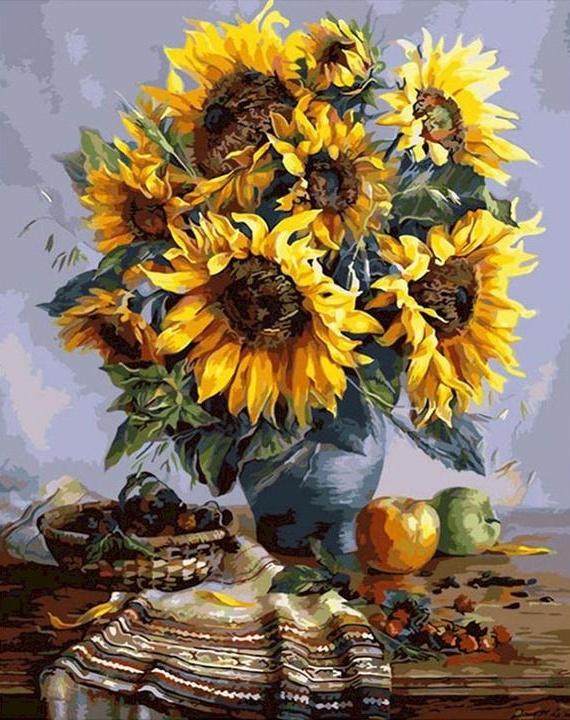 Tournesols sur la Table Peinture par Numéros
