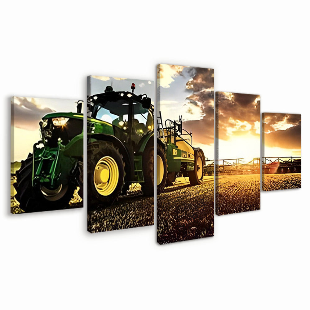 Tracteur et Champ 5 Partie Peinture par Numéros