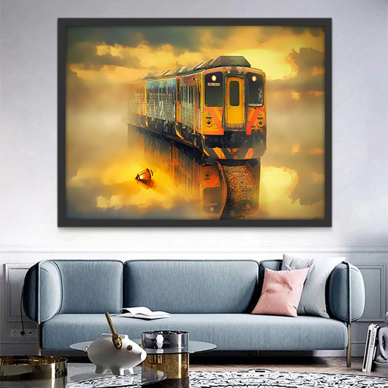 Train dans l'Eau Peinture par Numéros