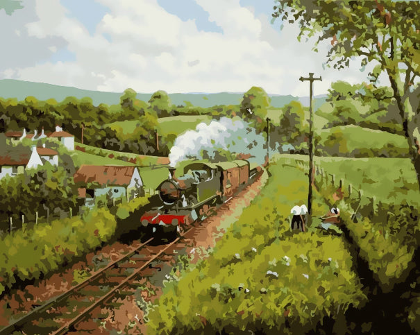 Train dans la Campagne Peinture par Numéros