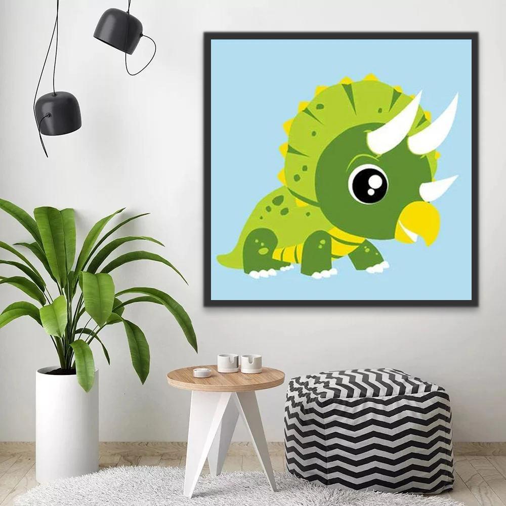 Triceratops Cartoon Peinture par Numéros