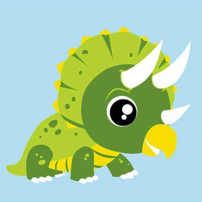 Triceratops Cartoon Peinture par Numéros