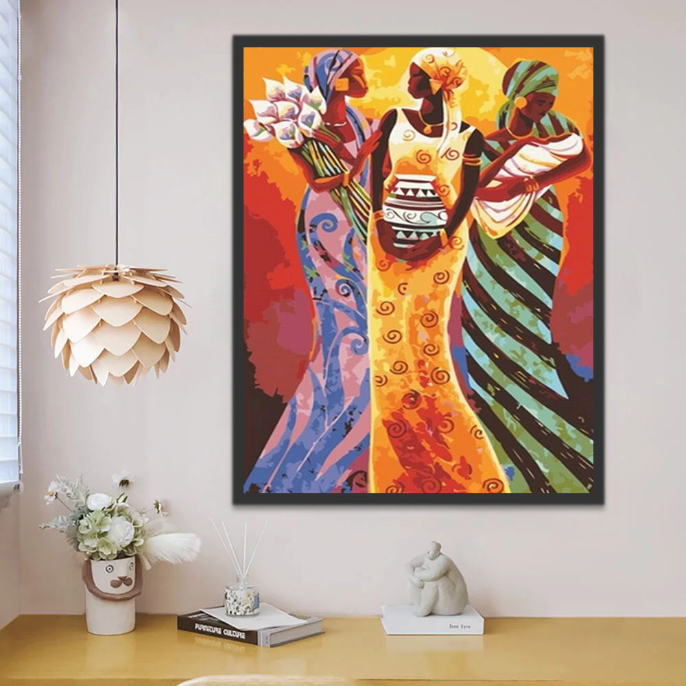 Trois Femmes Africaines Peinture par Numéros
