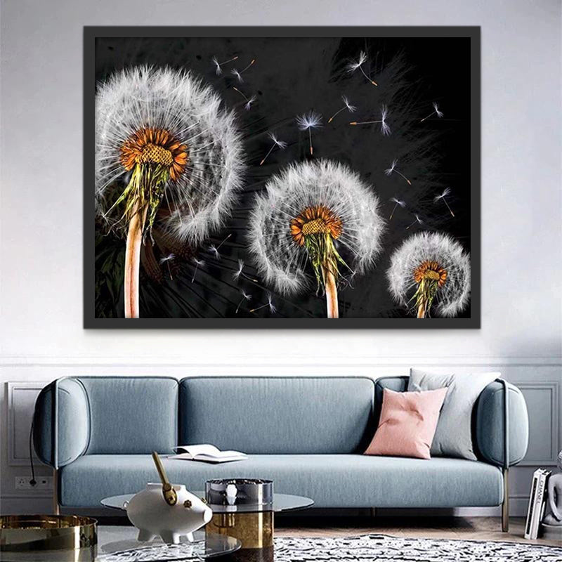 Trois Pissenlits Peinture par Numéros
