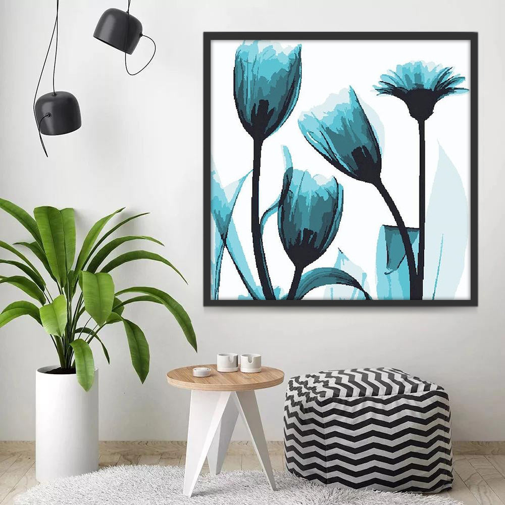 Tulipes Bleues Peinture par Numéros