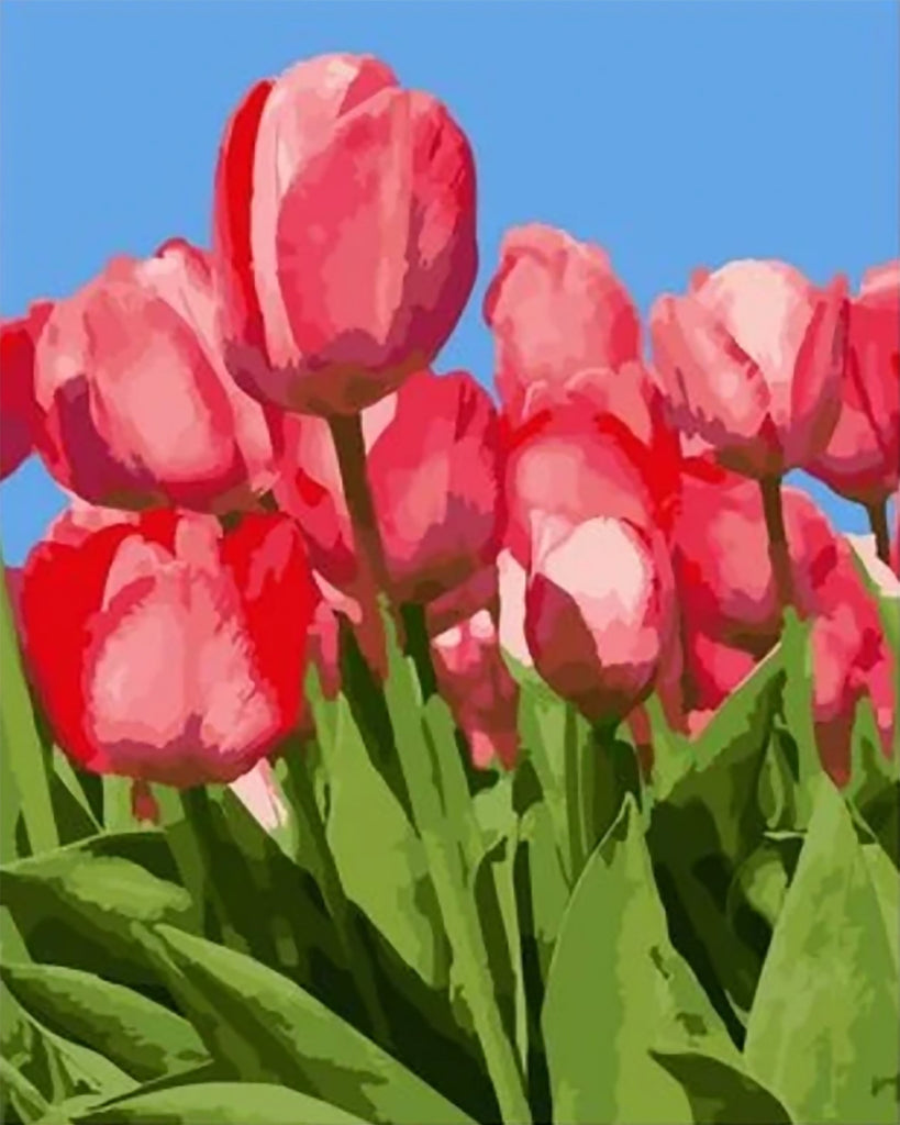 Tulipes et Ciel Fleur Peinture par Numéros